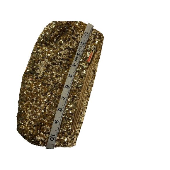 Victoria's Secret Sparkling Gold Sequin Clutch Christmas Parties Holidays - Picture 10 of 11